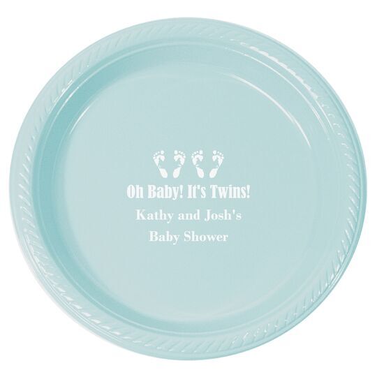 Personalized Seeing Double Twinkle Toes Plastic Plates